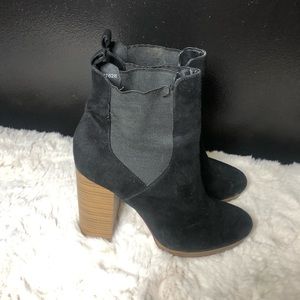 Black with “ Wooden” Heels Boots